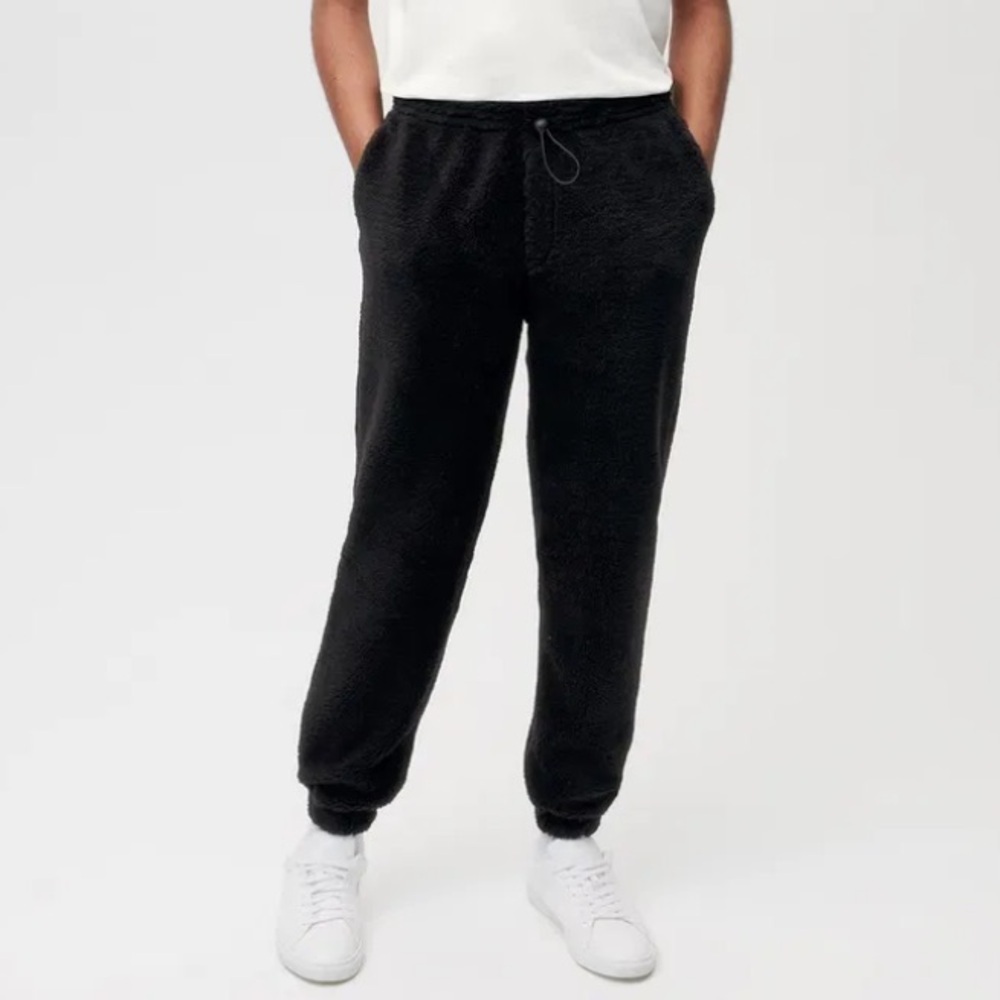 Pangaia Fleece Track Pants Sherpa + Fleece Sherpa Track Jacket Set Black Nwt! — image 7 of 8